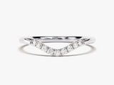 Diamond V-shaped wedding band jewelry