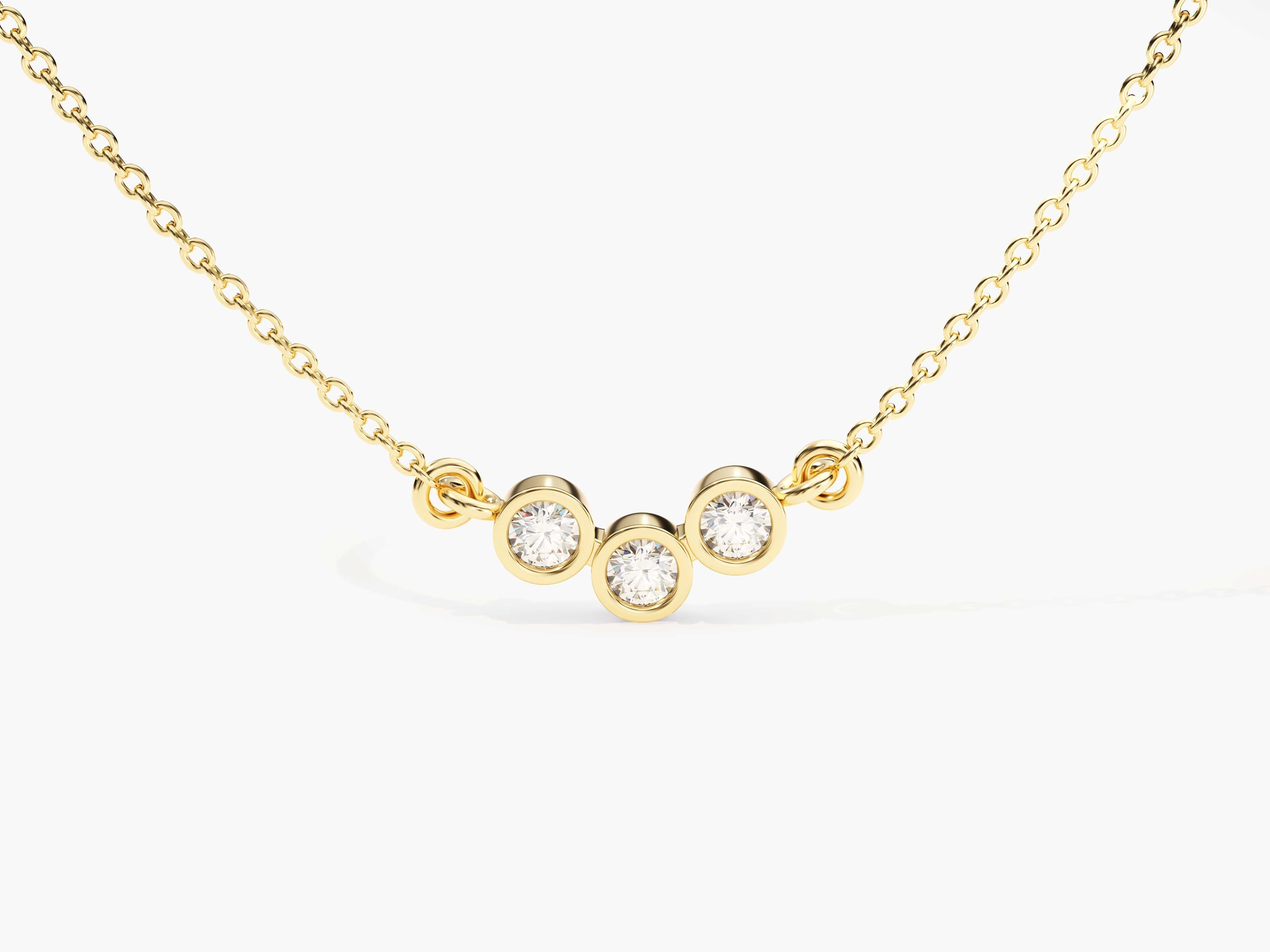 Trio-Bezel Set Necklace (0.06 CT)
