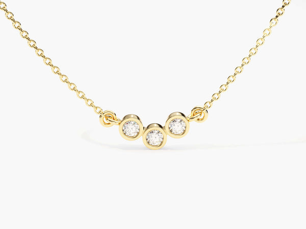 Trio-Bezel Set Necklace (0.06 CT)