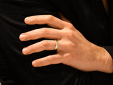 Men's textured gold wedding band from jewelry company