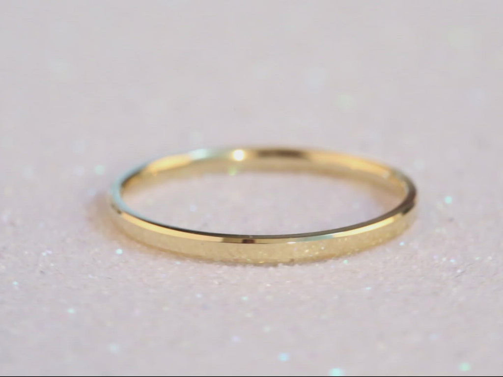 White, Rose, Yellow, 14k Gold, 10k Gold, 18k Gold 2mm Beveled Edge Wedding Ring