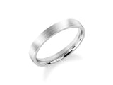 Brushed platinum band ring, elegant jewelry for him or her