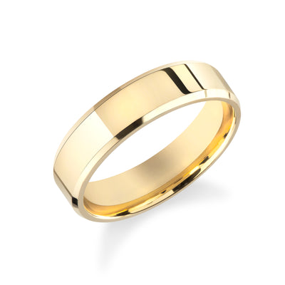 5mm Beveled Edge Wedding Band