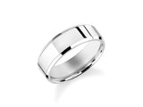 Polished silver band ring, modern jewelry design