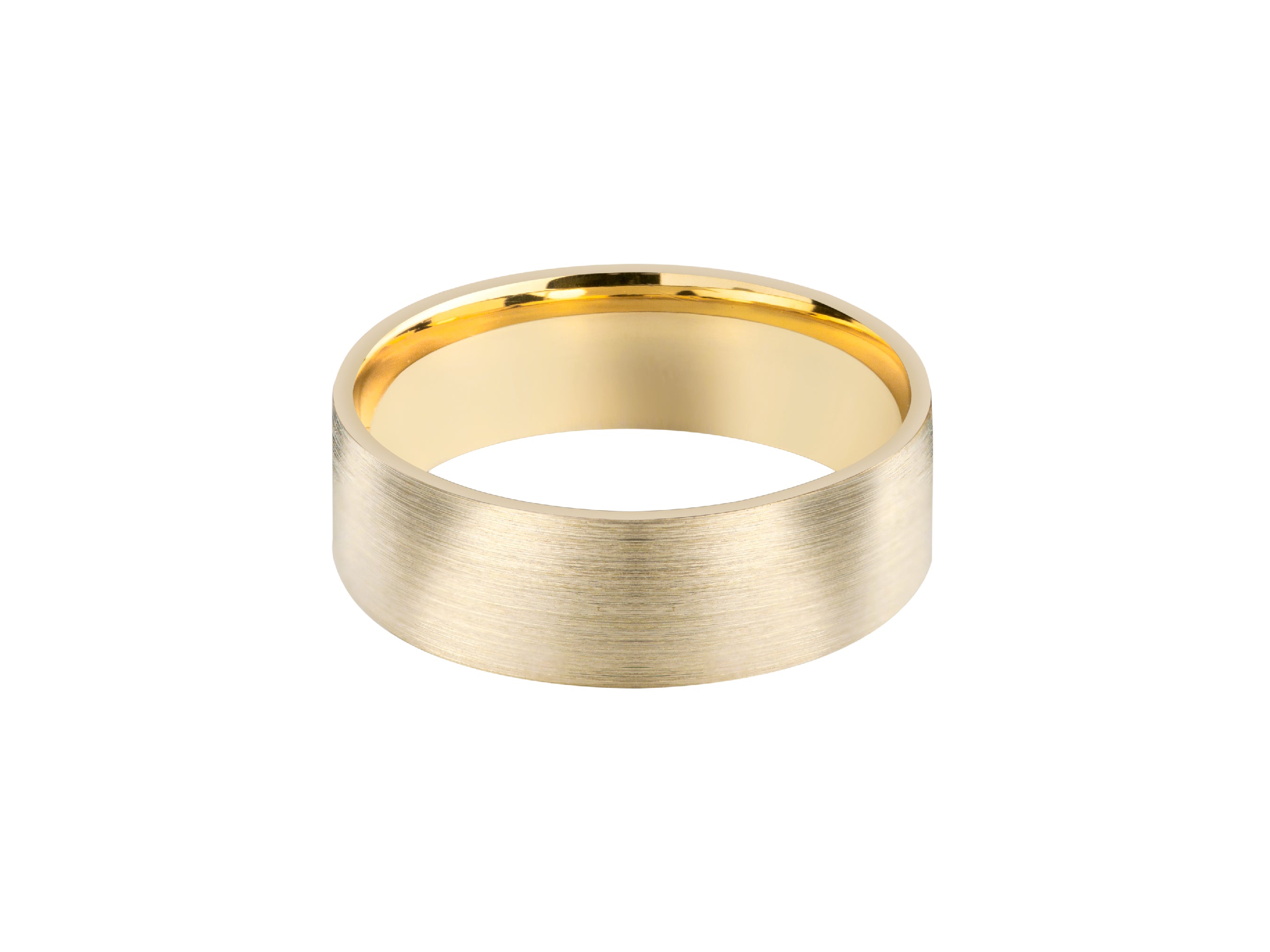 Brushed gold wedding band, elegant jewelry for him or her