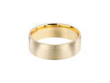 Brushed gold wedding band, elegant jewelry for him or her