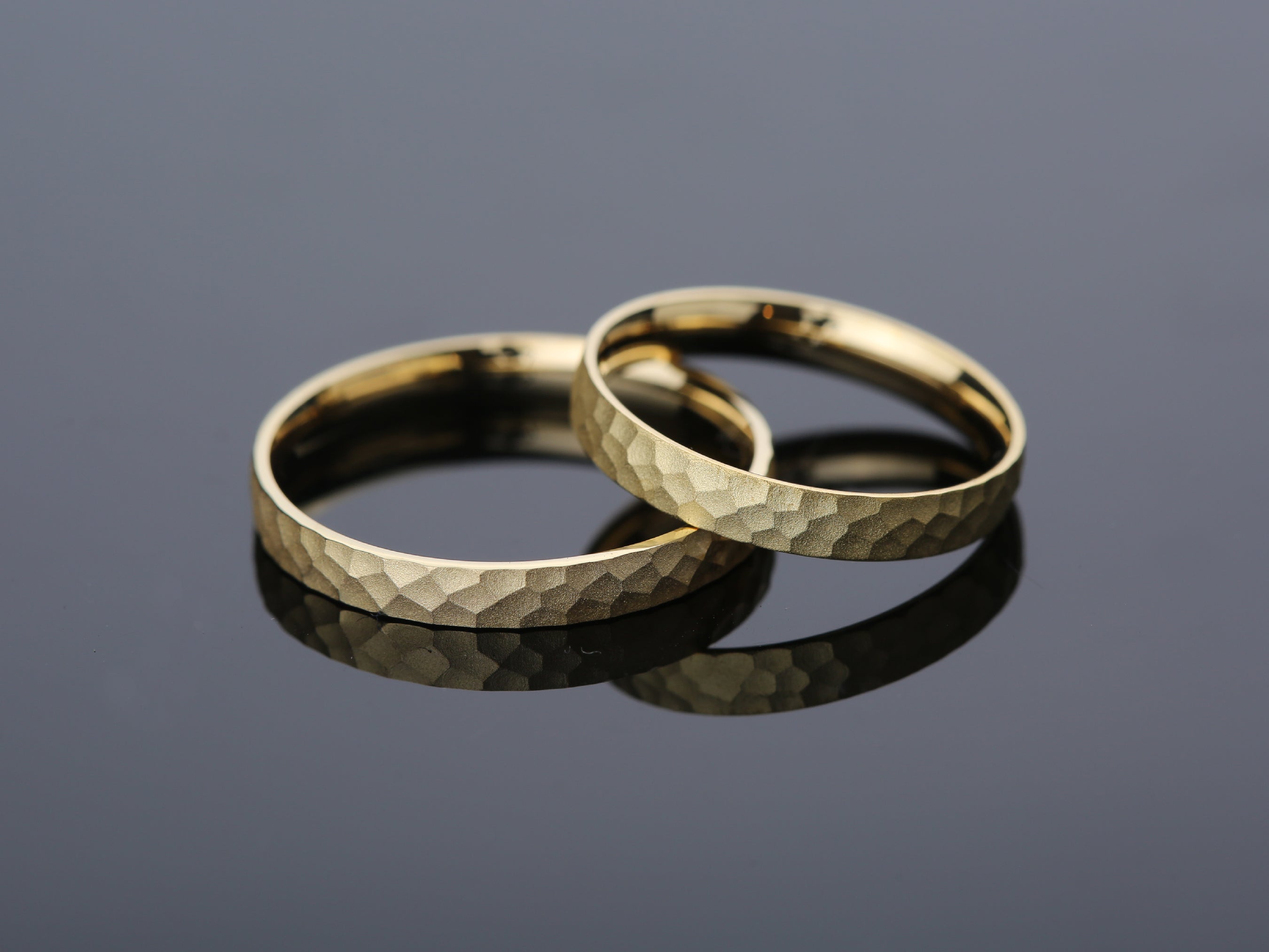 Hammered gold wedding rings jewelry