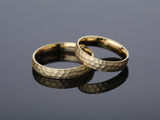 Hammered gold wedding bands, luxury jewelry for couples