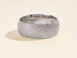 Textured silver band ring, fine jewelry for women