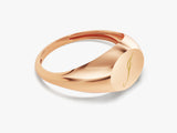 Rose gold signet ring with engraved initial 'J'