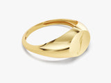Gold signet ring with engraved initial 'J'