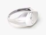 Silver signet ring with elegant 'C' initial engraving