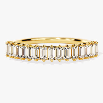 Baguette Cut Half Eternity Diamond Wedding Band