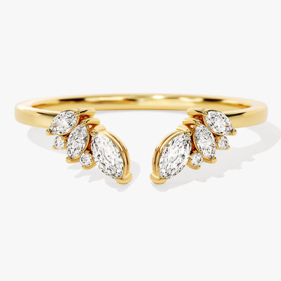 Open Marquise Cluster Diamond Wedding Band