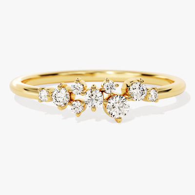 Floating Cluster Diamond Wedding Band
