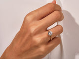 Diamond engagement ring on a hand, jewelry firm product