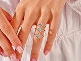Diamond rings on a hand, jewelry collection