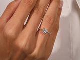 Diamond engagement ring on a woman's hand