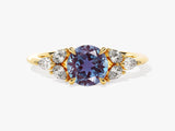 Gold ring with oval alexandrite and diamonds