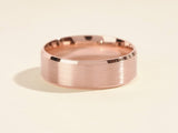 Rose gold brushed band ring jewelry for women