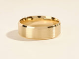 Gold brushed band ring, elegant jewelry for him or her