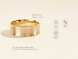 Brushed gold wedding band, available in white, rose, yellow gold
