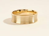 Brushed gold ring, elegant jewelry for him or her