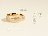 Hammered gold wedding band, available in white, rose, yellow gold