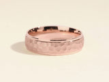 Rose gold hammered band ring jewelry