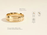 Gold wedding band, available in white, rose, yellow, 14k/18k solid gold