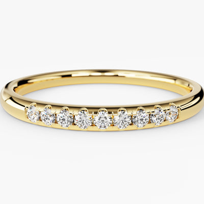Minimalist Nine-Stone Diamond Wedding Band