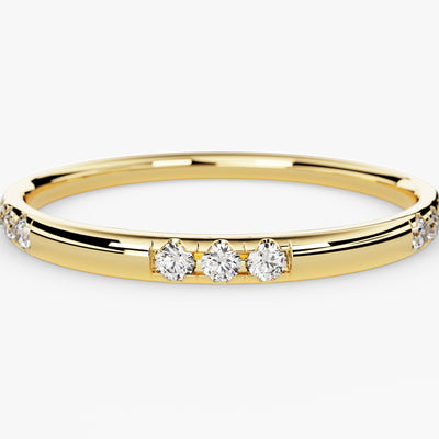 Dainty Nine-Stone Diamond Wedding Band