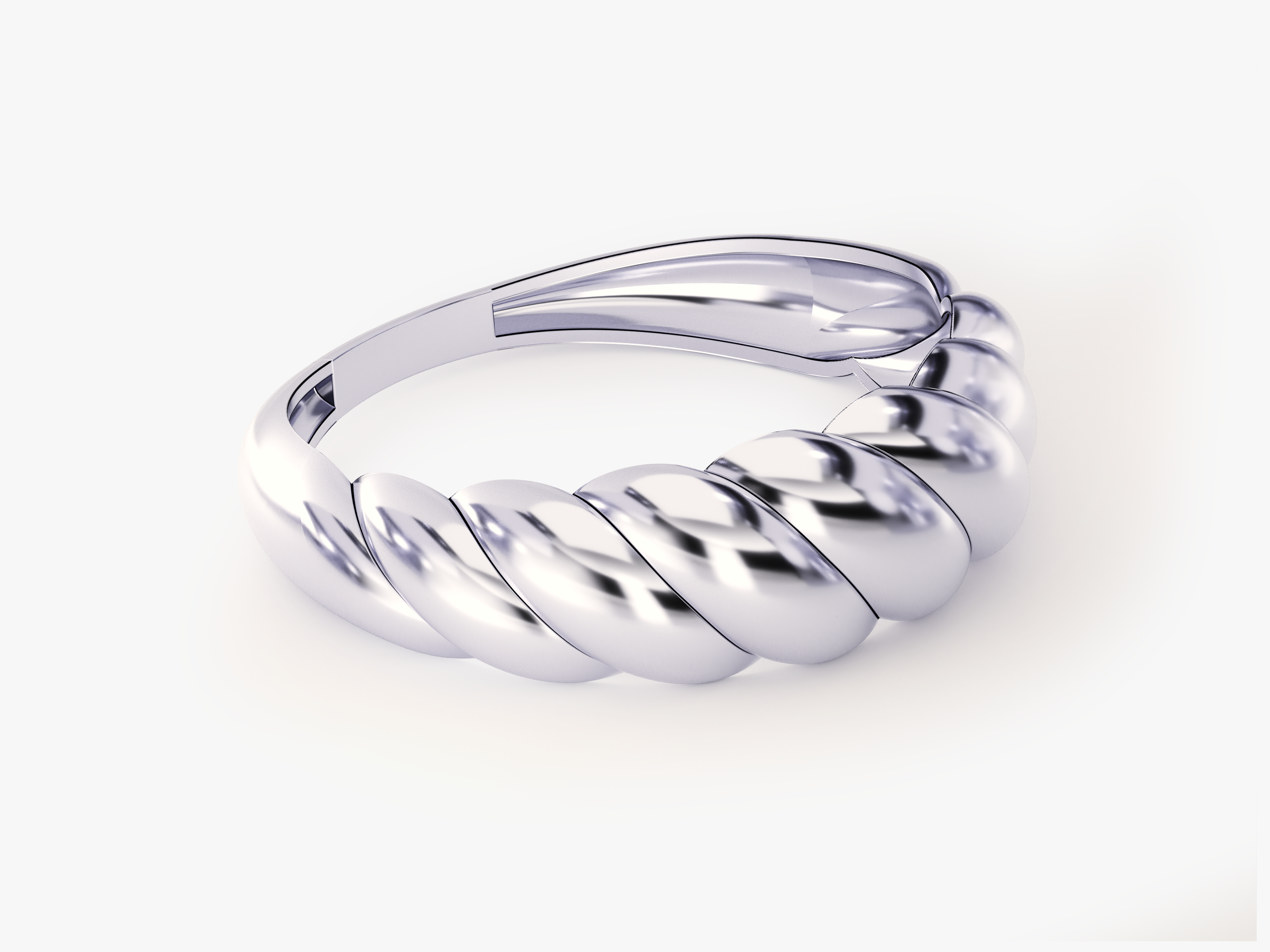 Silver twisted ring jewelry design