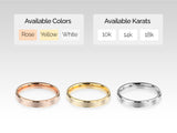 Jewelry rings in rose, yellow, white gold, 10k, 14k, 18k