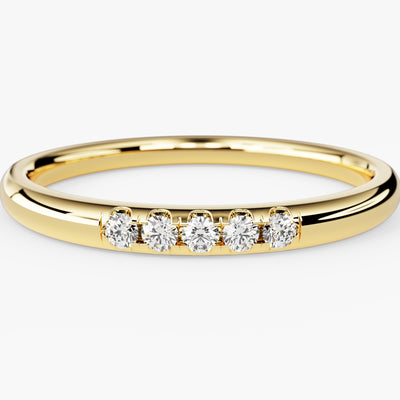 Minimalist Five-Stone Moissanite Wedding Band