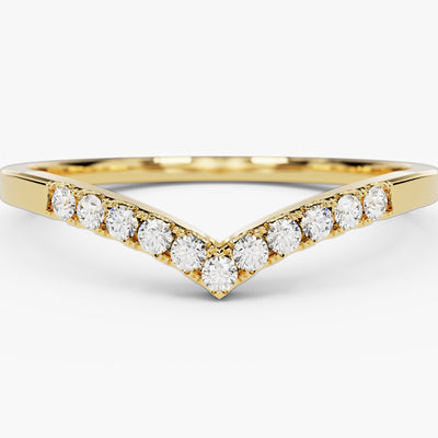 V-Shaped Diamond Wedding Band