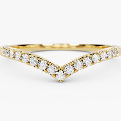 Chevron Diamond Wedding Band