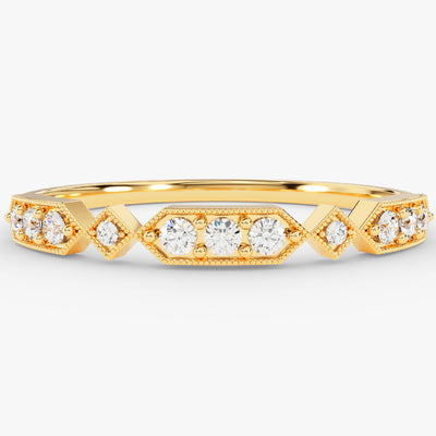 Art Deco Vintage Diamond Wedding Band